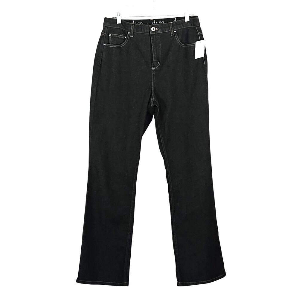 Denim & Co. How Fitting Slimming Boot Cut Stretch Jeans Sz 14 NWT Black